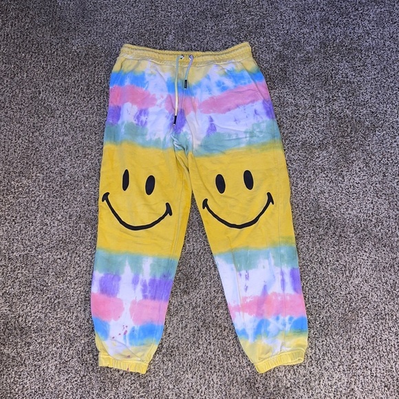 Smiley Face Pattern Sweatpants & Joggers